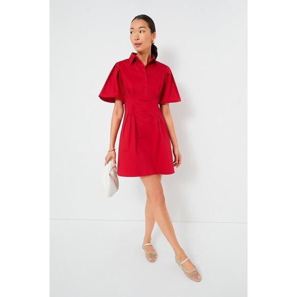 TUCKERNUCK Red Mini Delaney Dress Size L NWT Retail $148 Tuckernuck - Picture 4 of 7
